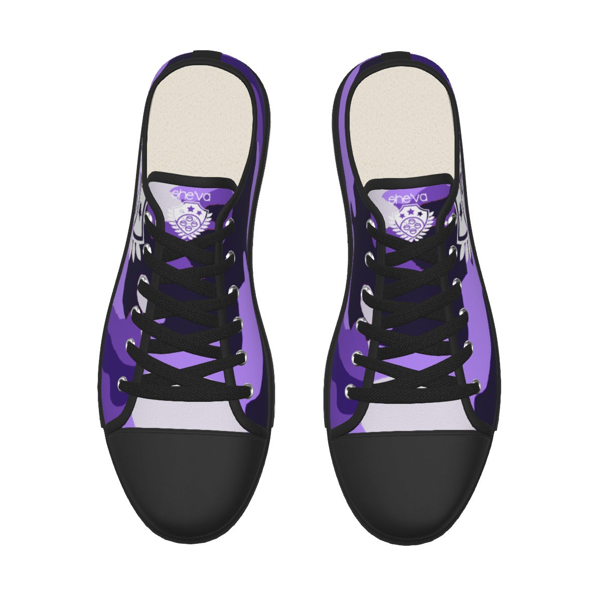 She'va HERS Low-cut Canvas Shoes (Blk/ pur/camo)