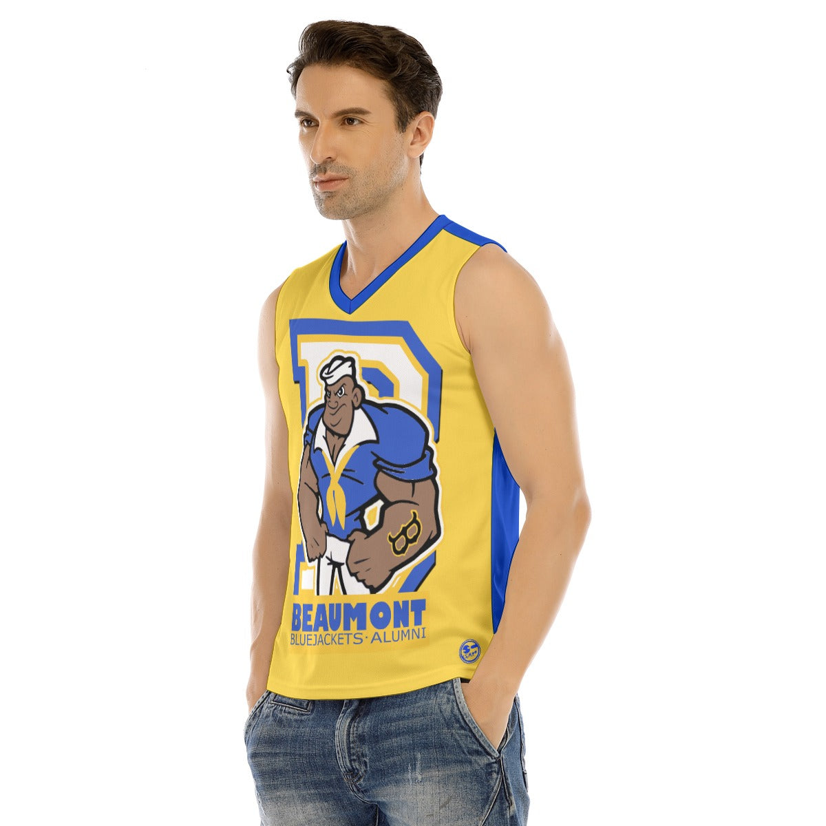 BHS PRIDE Men's V-neck Tank Top GOLD * YOU CAN CUSTOMIZE ME *