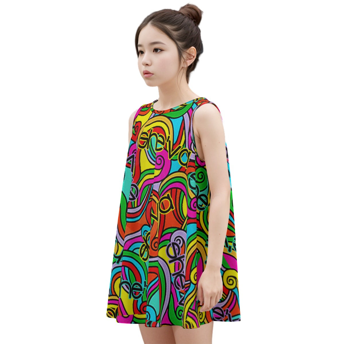 She'va Kid's Sleeveless Flare Dress | 180GSM Cotton (col)
