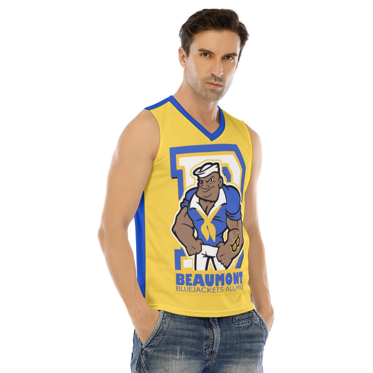 BHS PRIDE Men's V-neck Tank Top GOLD * YOU CAN CUSTOMIZE ME *