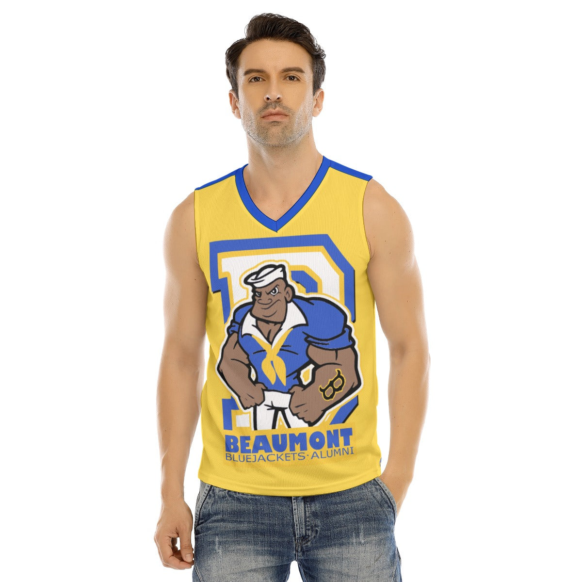 BHS PRIDE Men's V-neck Tank Top GOLD * YOU CAN CUSTOMIZE ME *