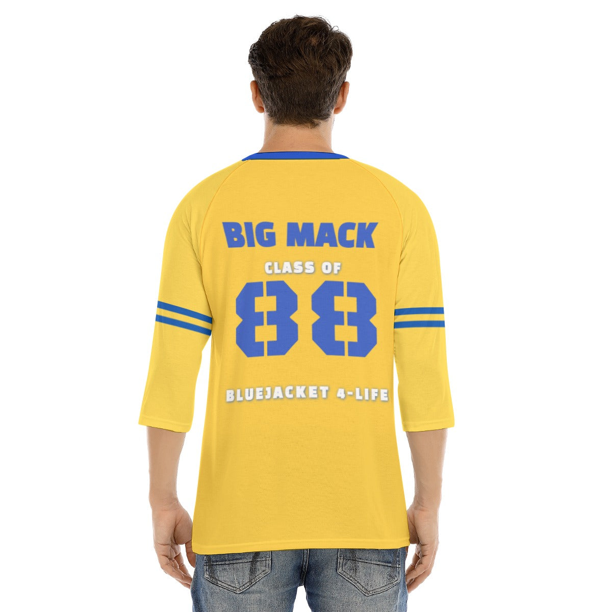 BHS PRIDE Men's O-neck Raglan Sleeve T-shirt GOLD * YOU CAN CUSTOMIZE ME *