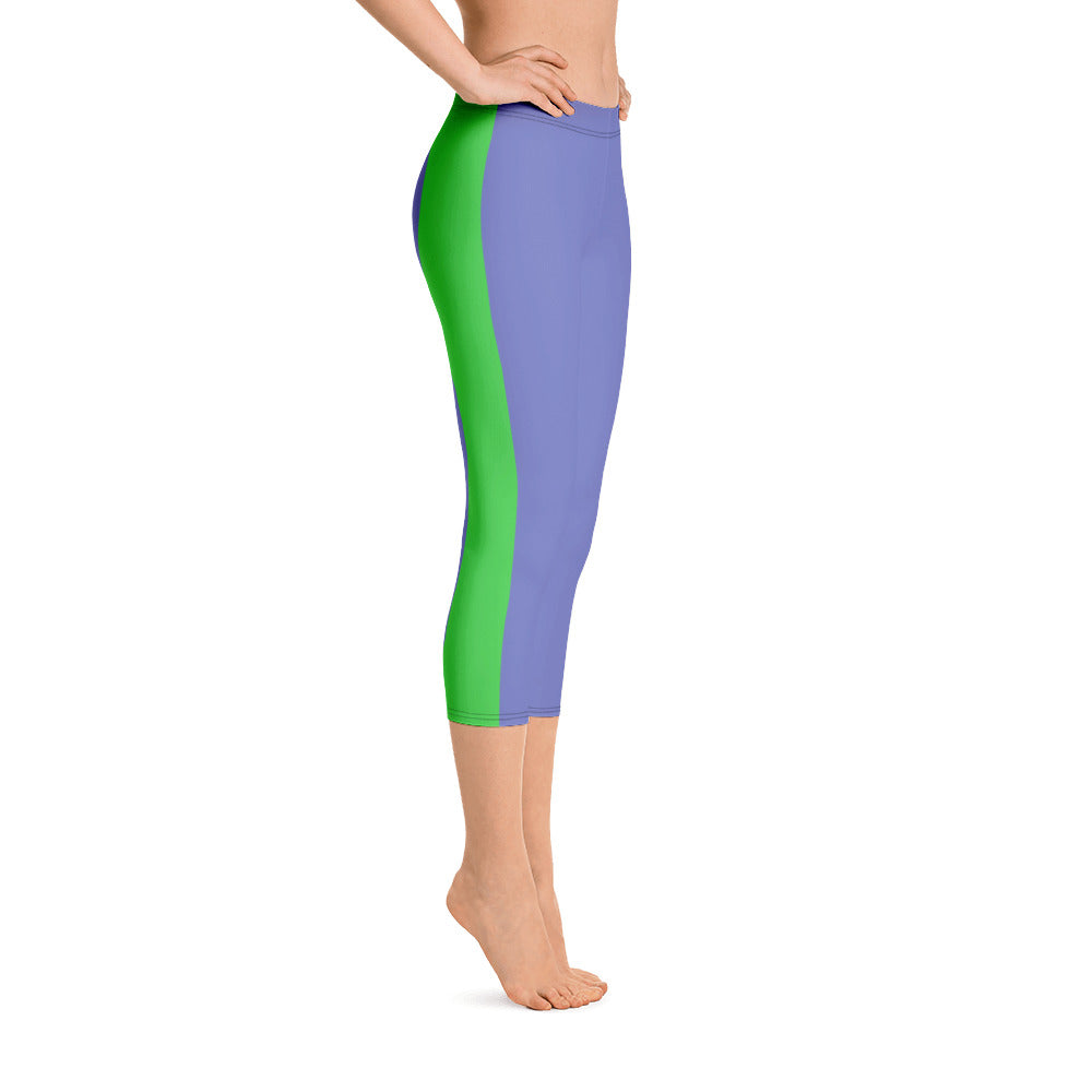 Women's Gym Beast Capri Leggings (purple/green/white)