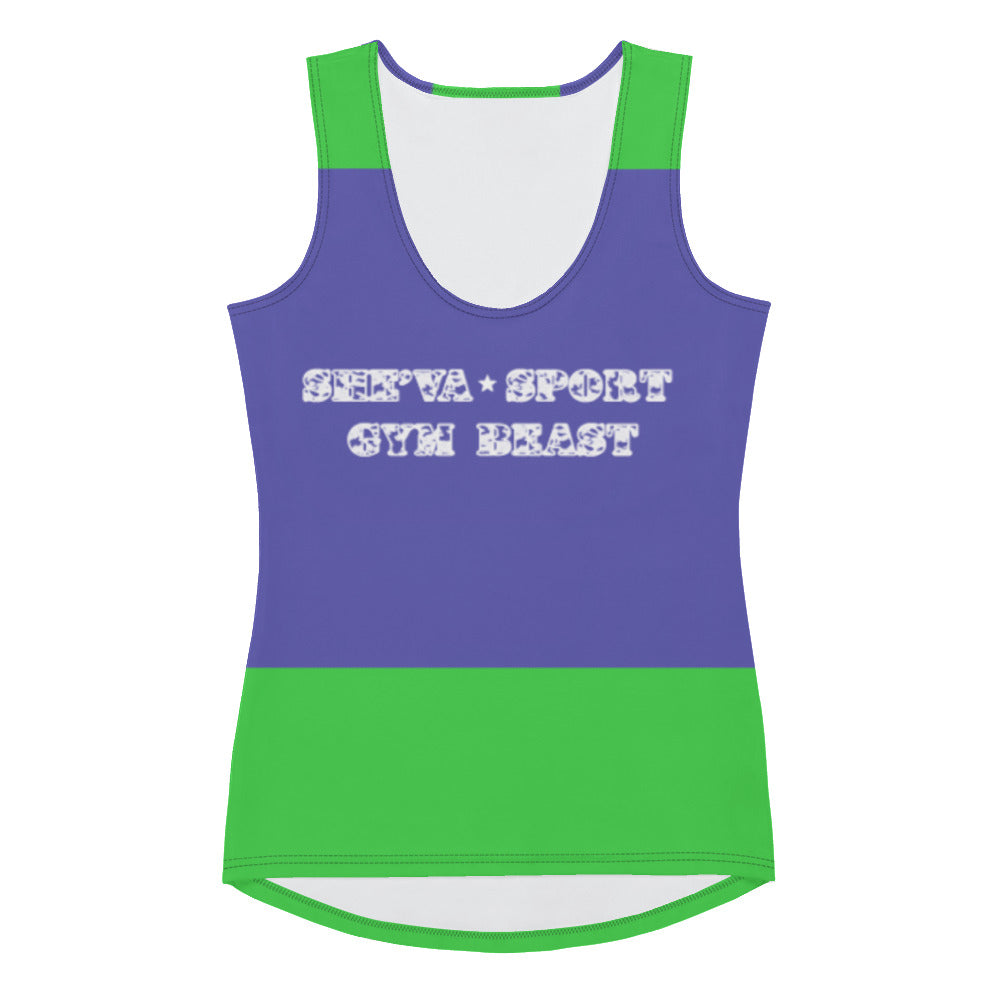 Women's Gym Beast Tank Top (purple/green/white)