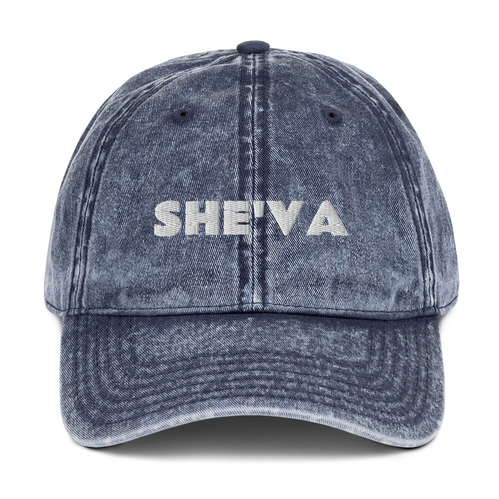 She'va Vintage Embroidered Cotton Twill Cap