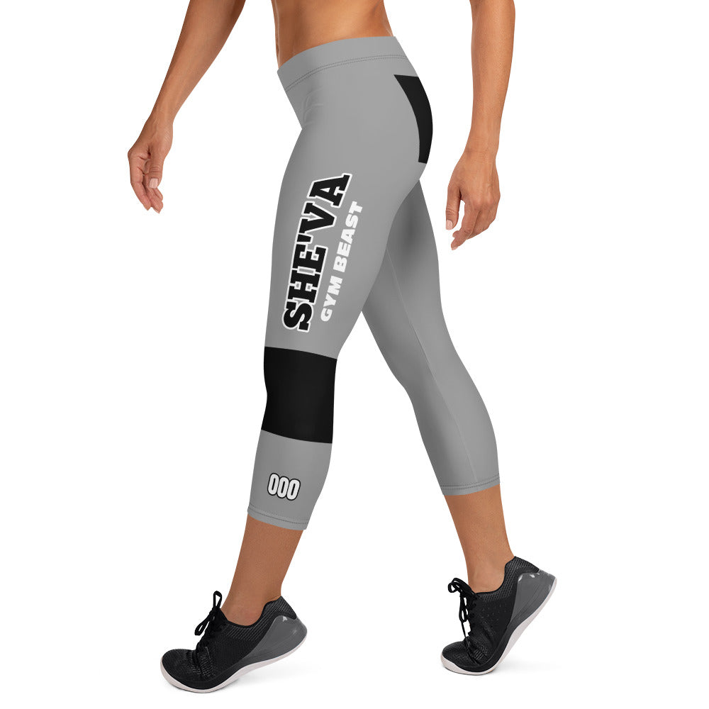 She'va Capri Athletic Leggings (gry/blk)