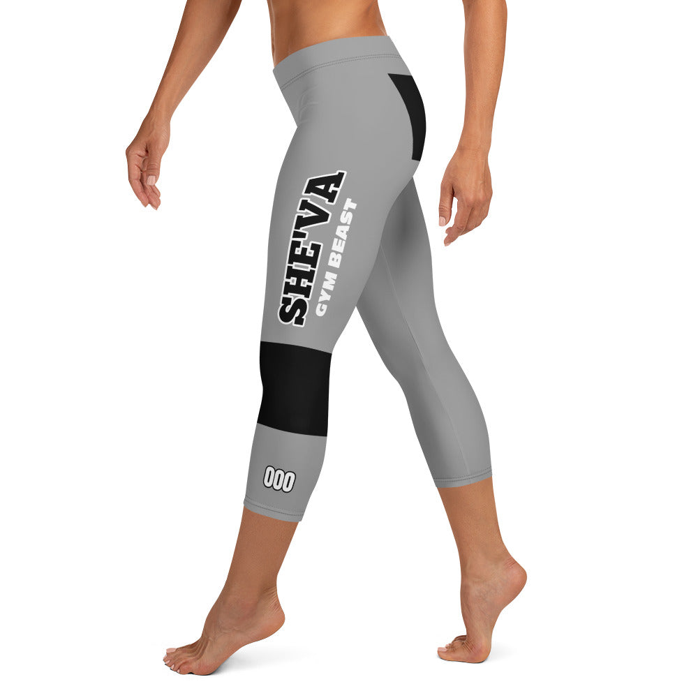 She'va Capri Athletic Leggings (gry/blk)