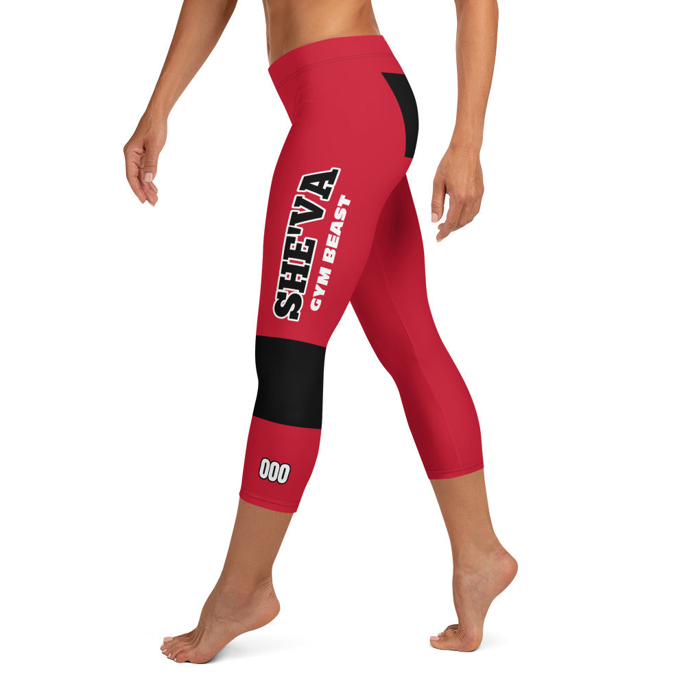 She'va Sport Capri Leggings Red