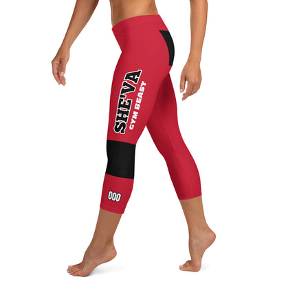She'va Sport Capri Leggings Red