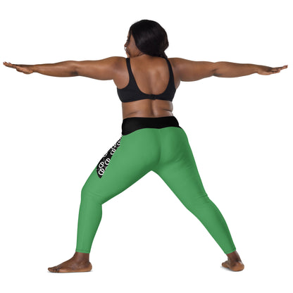 Crossover leggings with pockets (green)