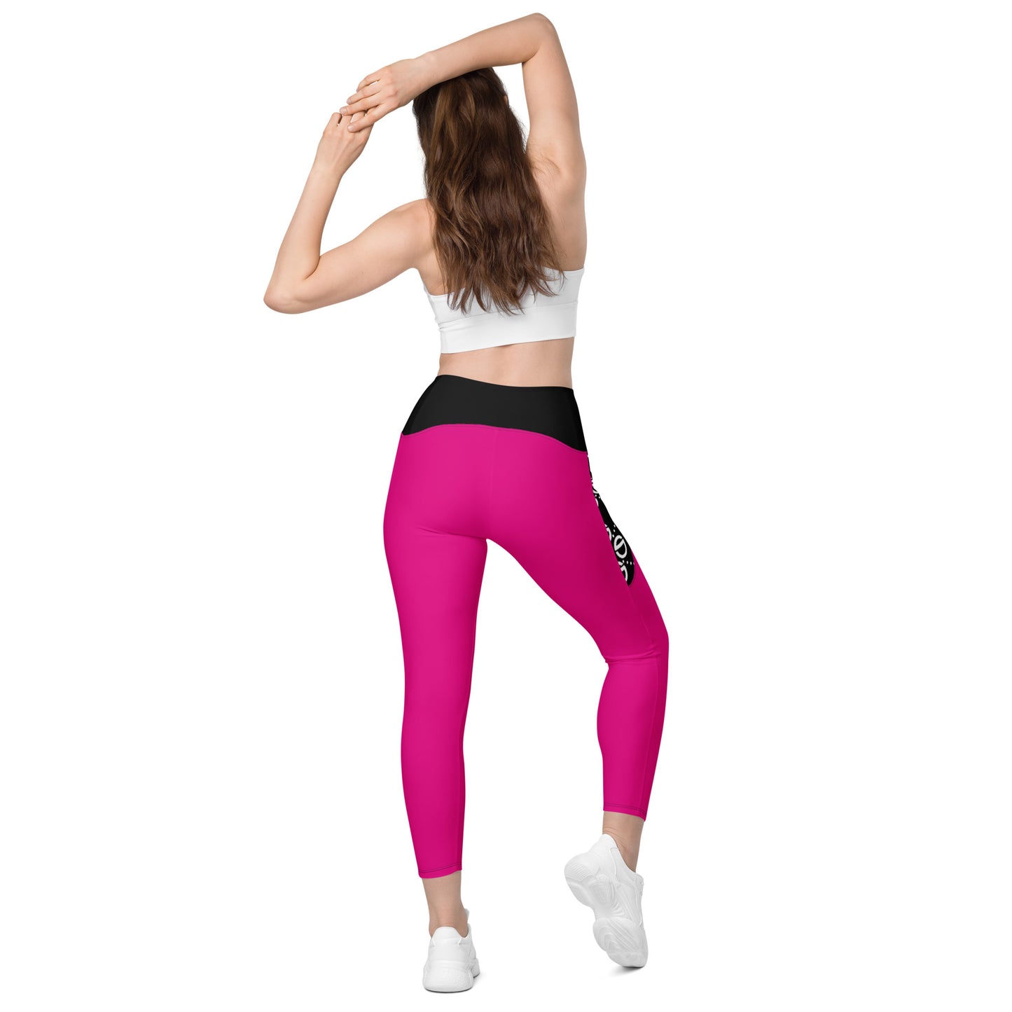 Crossover leggings with pockets (pink)