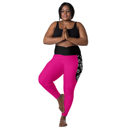 Crossover leggings with pockets (pink)