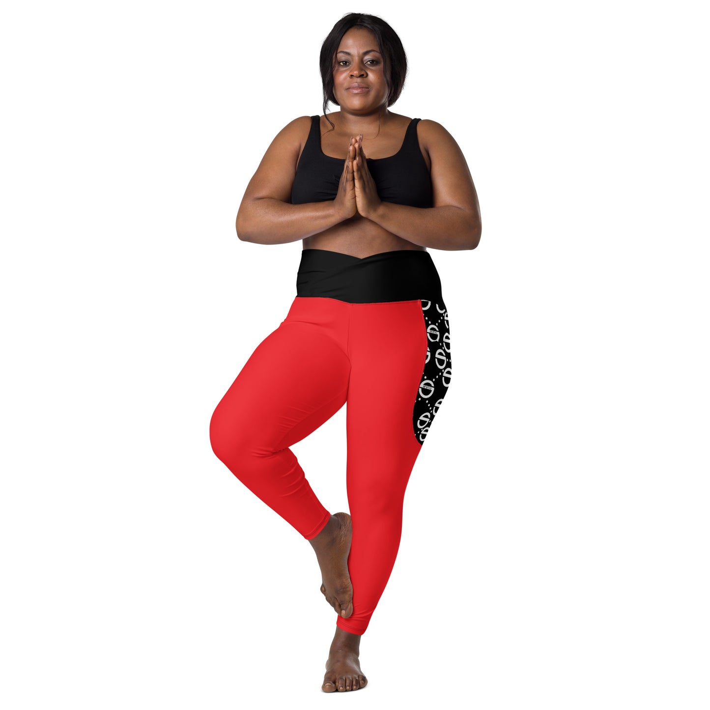 She'va Sport Crossover leggings with pockets (red)