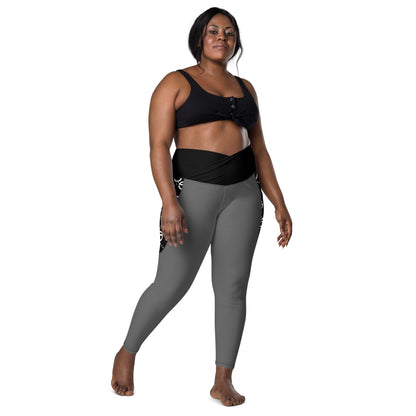 Crossover leggings with pockets (char)