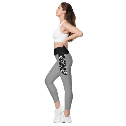 Crossover leggings with pockets (gray)