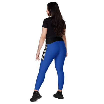 She'va Crossover leggings with pockets (blue)