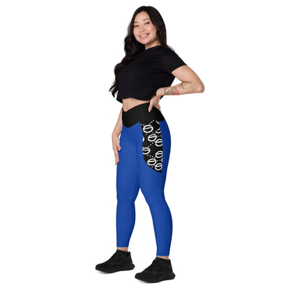 She'va Crossover leggings with pockets (blue)
