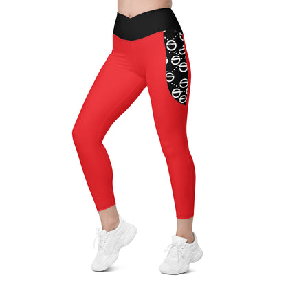 She'va Sport Crossover leggings with pockets (red)