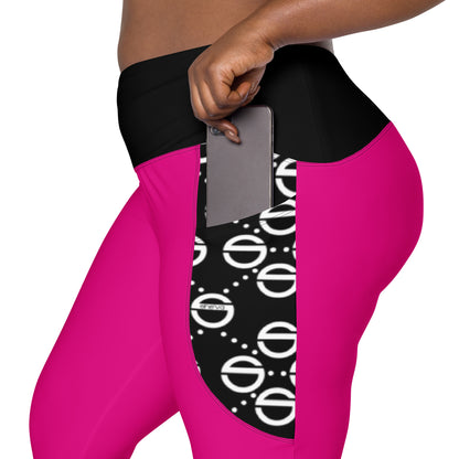 Crossover leggings with pockets (pink)