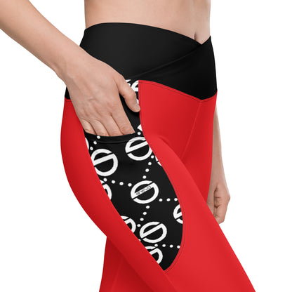 She'va Sport Crossover leggings with pockets (red)
