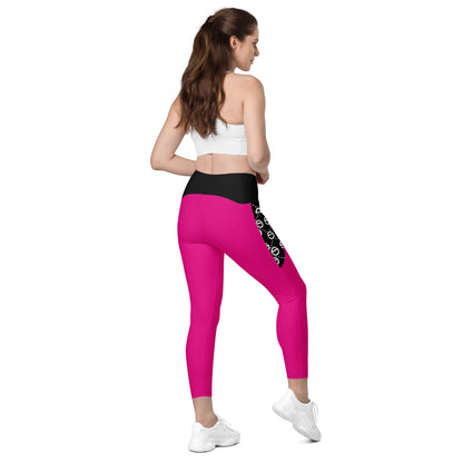 Crossover leggings with pockets (pink)