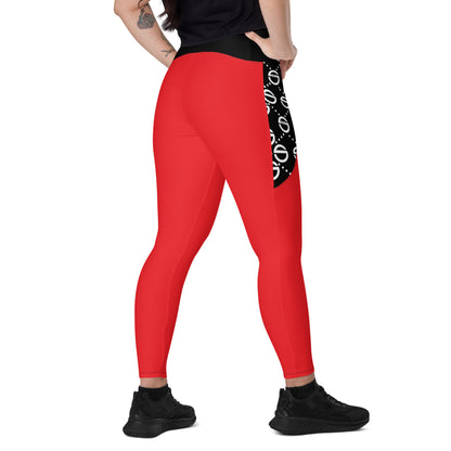 She'va Sport Crossover leggings with pockets (red)