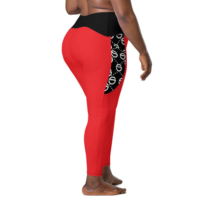 She'va Sport Crossover leggings with pockets (red)