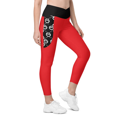She'va Sport Crossover leggings with pockets (red)
