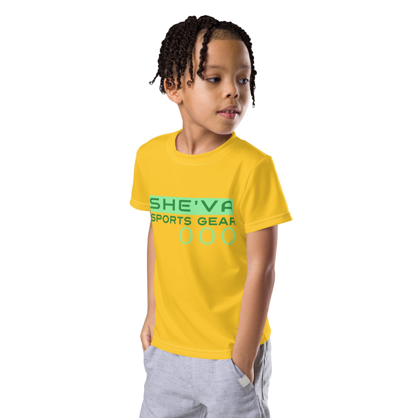 She'va Kids crew neck t-shirt yel/gre