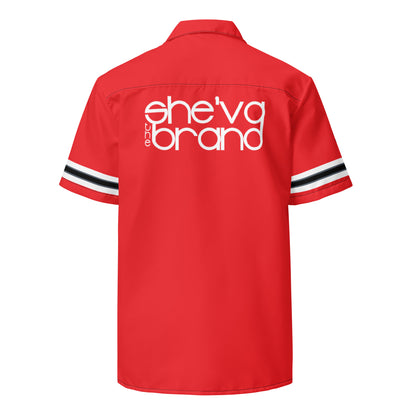 She'va Men's Button Down Shirt (red/white)