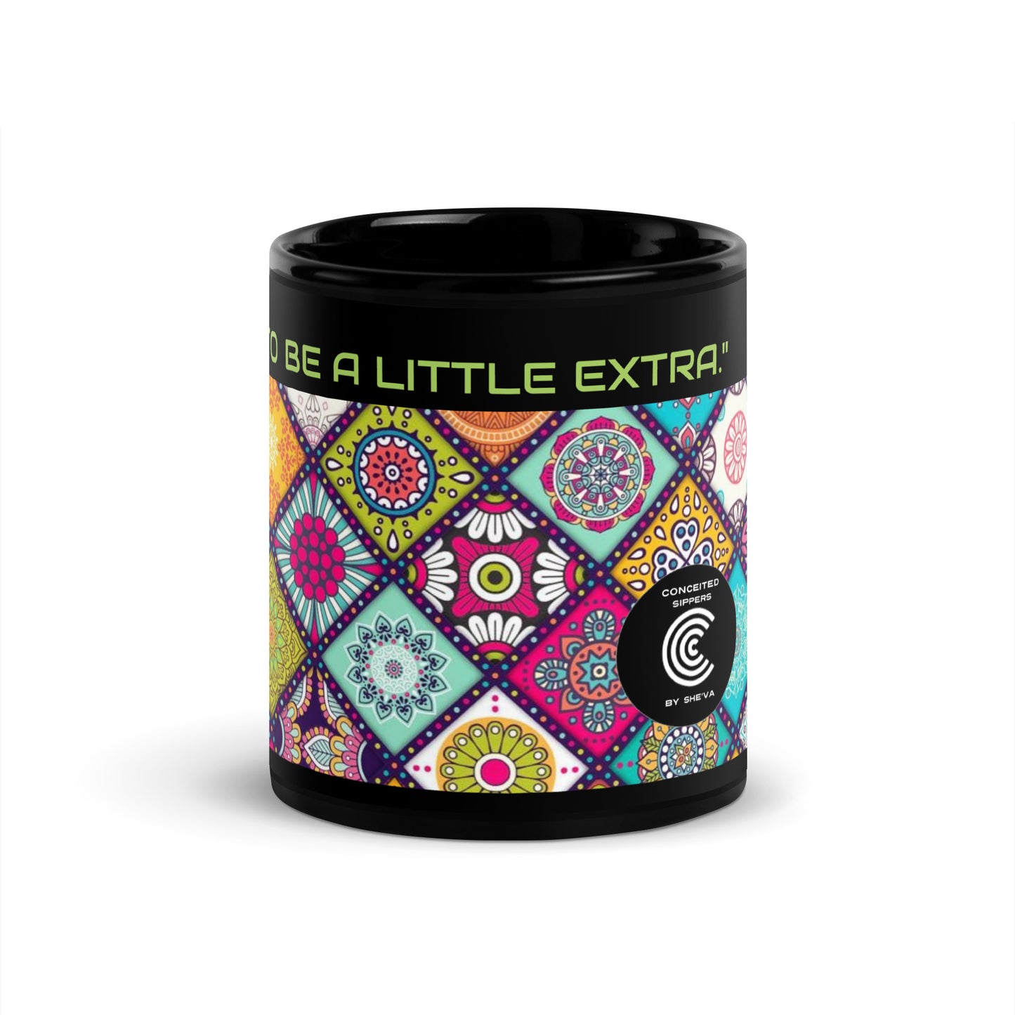 Conceited Black Glossy Mugs