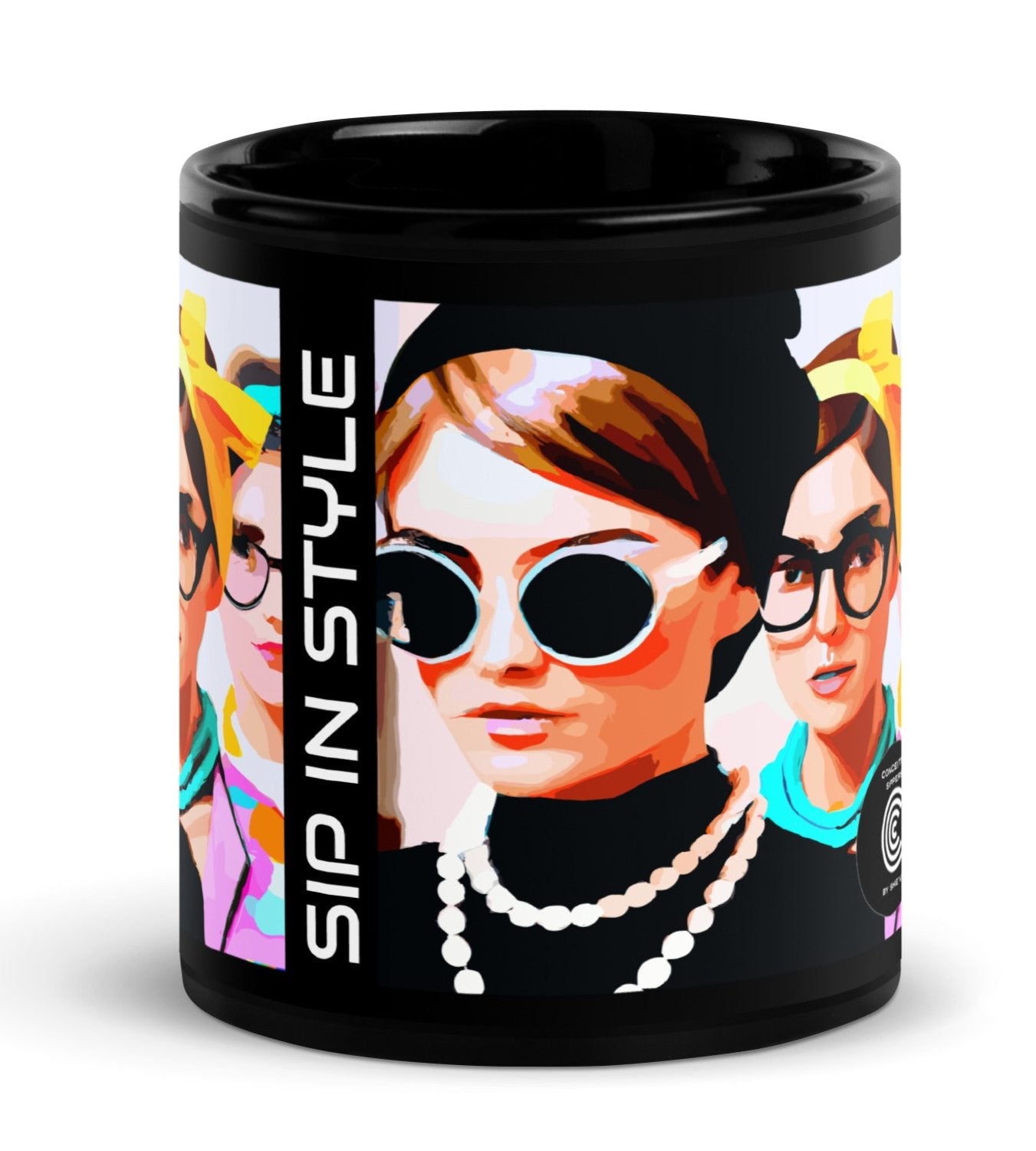 Conceited Black Glossy Mugs