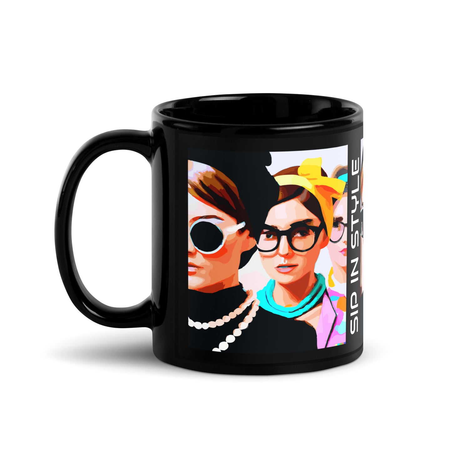 Conceited Black Glossy Mugs