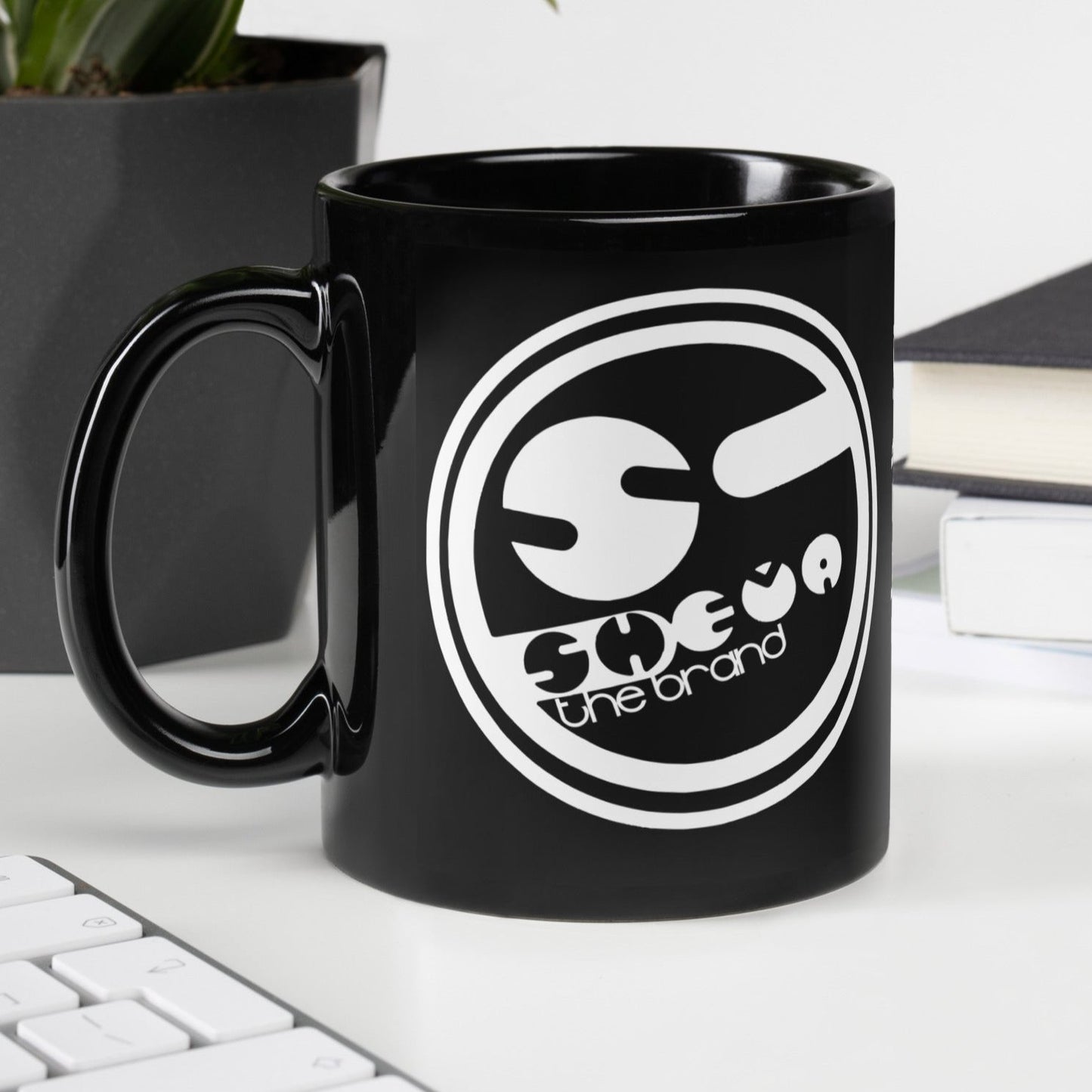 Conceited She'va Logo Black Glossy Mugs