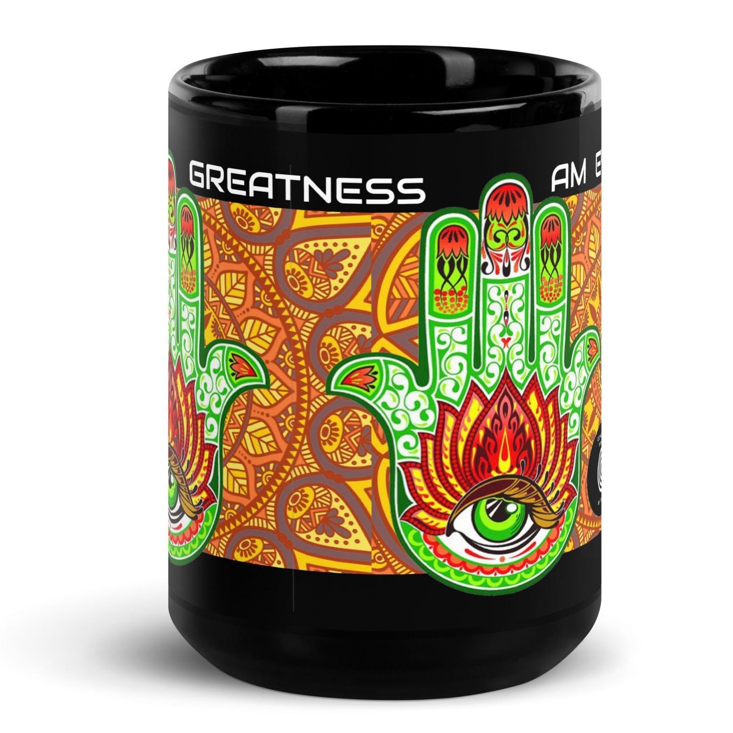 Conceited Black Glossy 15 oz. Hasma Hand Mug