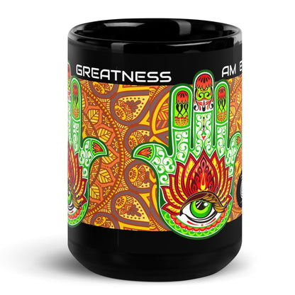 Conceited Black Glossy 15 oz. Hasma Hand Mug