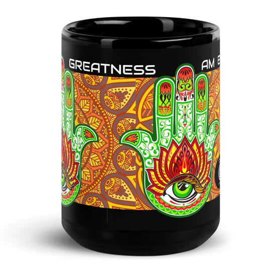 Conceited Black Glossy 15 oz. Hasma Hand Mug