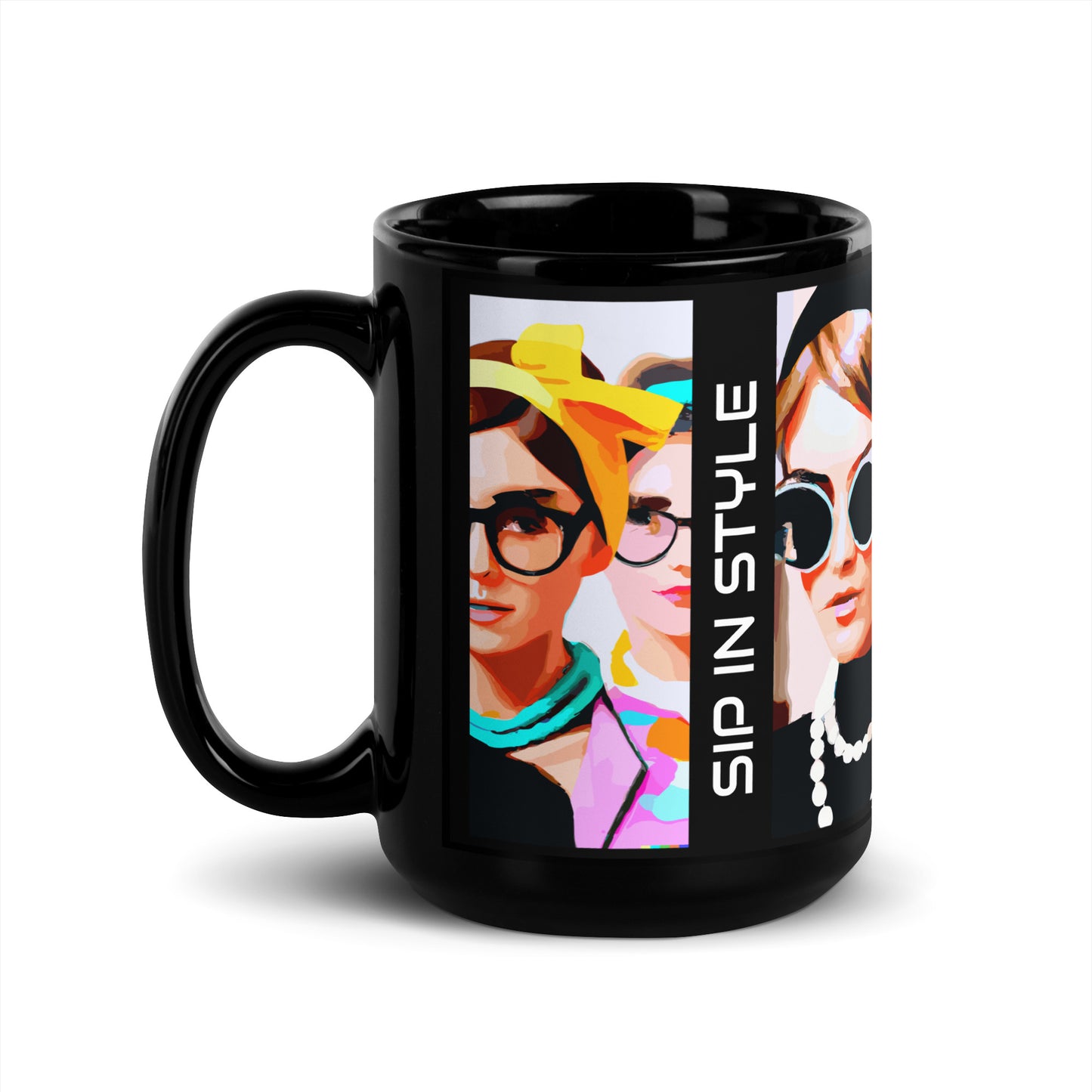 Conceited Black Glossy Mugs