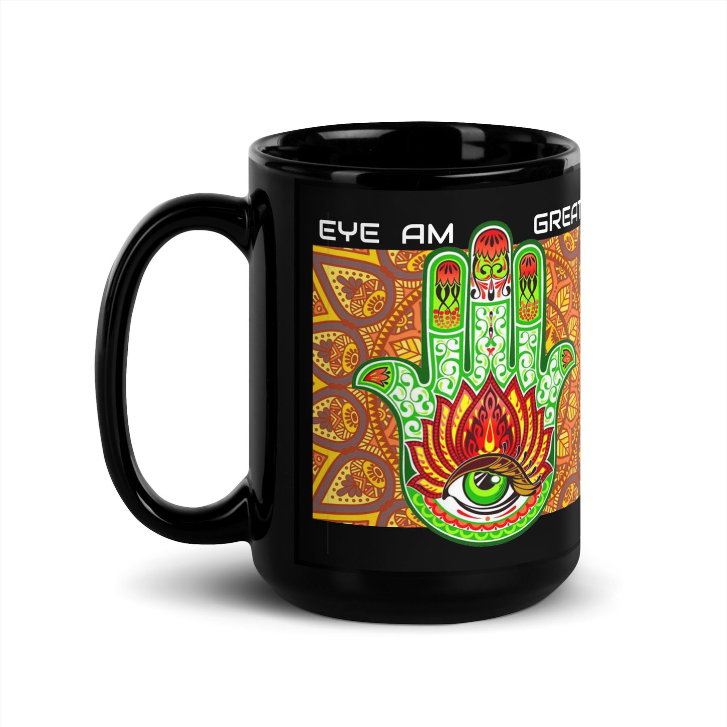 Conceited Black Glossy 15 oz. Hasma Hand Mug