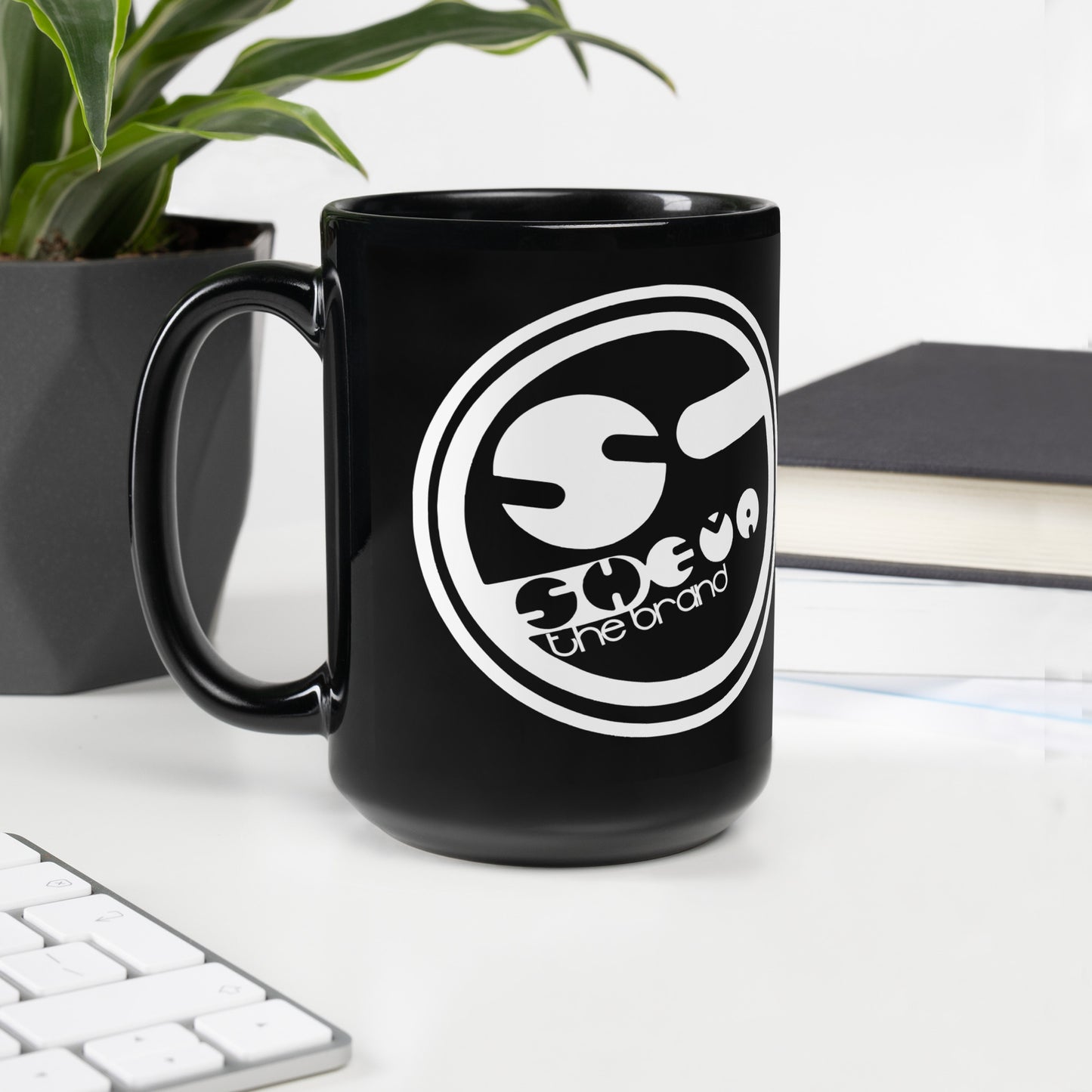 Conceited She'va Logo Black Glossy Mugs