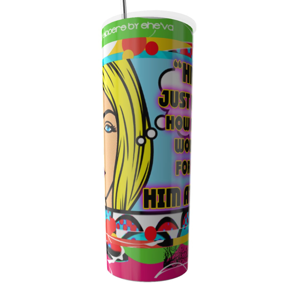 How Many? Glitter Tumbler With Stainless Steel Straw 20oz