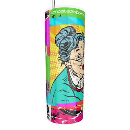 Older LADY Glitter Tumbler With Stainless Steel Straw 20oz