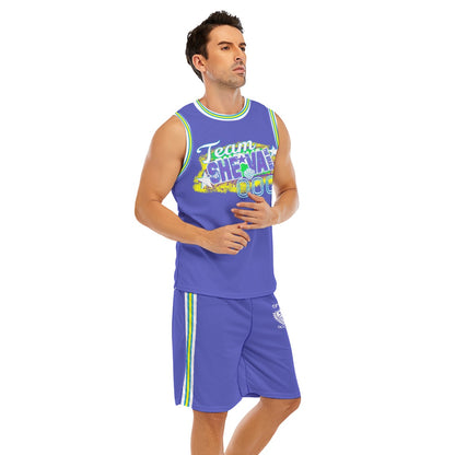 She'va Basketball Jersey and Shorts (blu/gr/yel)