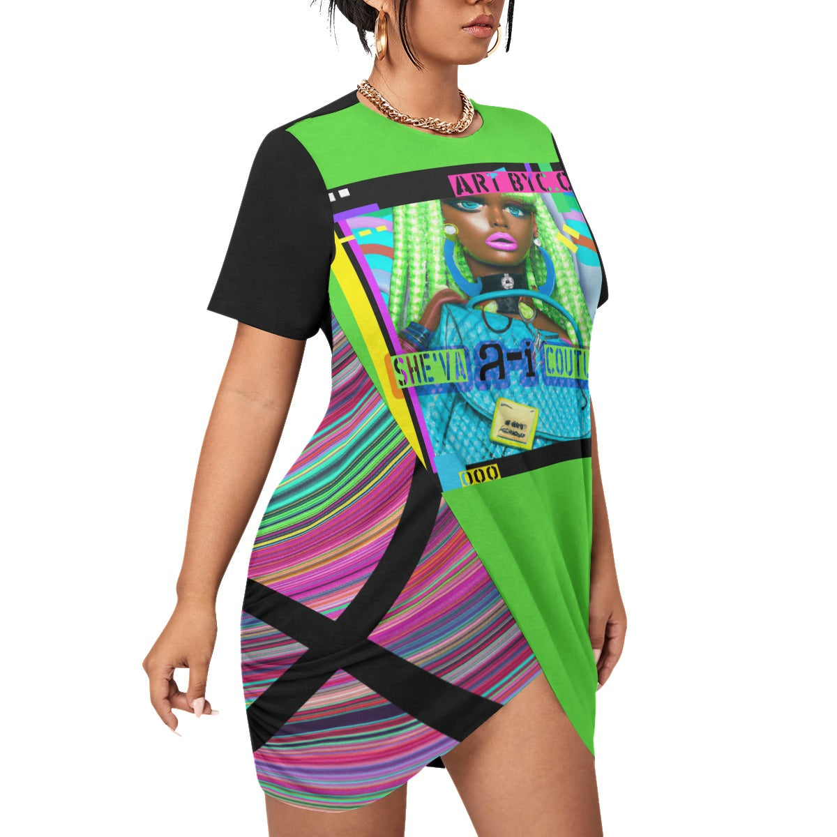 She'va Ai Couture Stacked Hem Top/Dress  (Dina) L-5XL