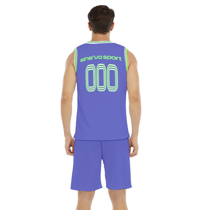 She'va Basketball Jersey and Shorts (blu/gr/yel)