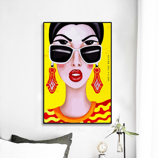 She'va Black Frame Mural Art Glam6