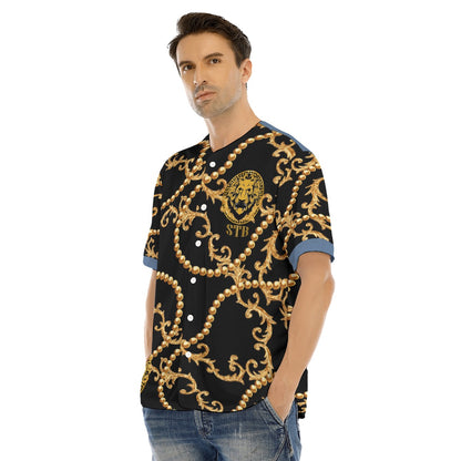 She'va Men's Drop-shoulder T-shirt With Half Sleeve (blk/blu)