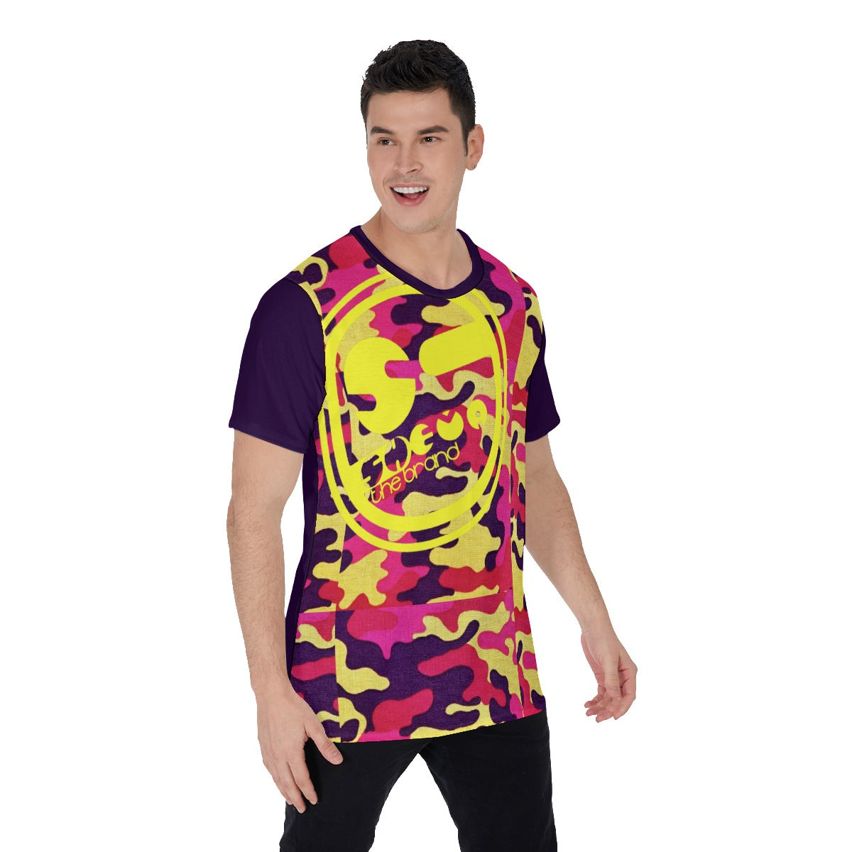 She'va Men's Basic O-Neck T-Shirt (drk/pur/yel)