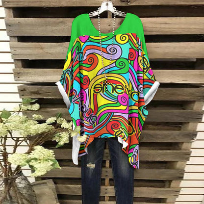 She'va Women's Graphic Bat Sleeve Shirt (pshyco)