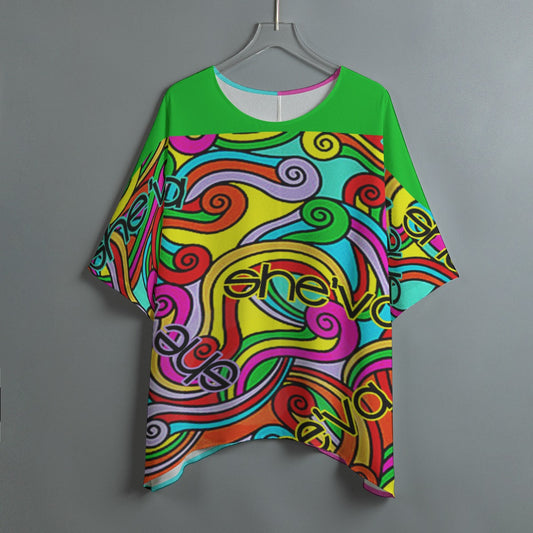 She'va Women's Graphic Bat Sleeve Shirt (pshyco)